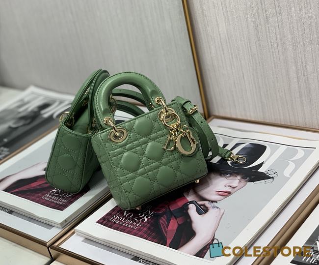 Dior Lady Dior My ABC Bag Green Cannage Calfskin M0531 Size 11cm - 1