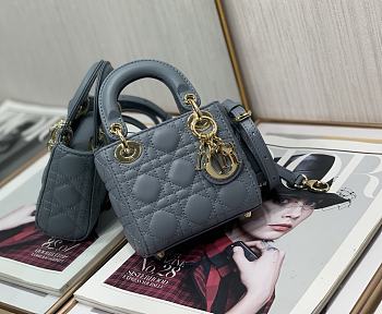 Dior Lady Dior My ABC Bag Blue Cannage Calfskin M0531 Size 11cm