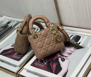 Dior Lady Dior My ABC Bag Beige Cannage Calfskin M0531 Size 11cm