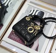 Dior Lady Dior My ABC Bag Black Cannage Calfskin M0531 Size 11cm - 6