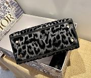 Dior Lady Medium D-Lite Grey Multicolor Mizza Embroidered Velvet 24cm - 5