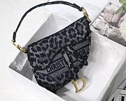 Dior Saddle Medium D-Lite Grey Multicolor Mizza Embroidered M0446 Size 25.5x20x6.5cm - 1