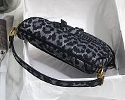 Dior Saddle Medium D-Lite Grey Multicolor Mizza Embroidered M0446 Size 25.5x20x6.5cm - 3