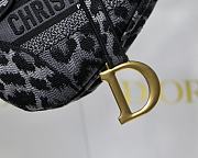 Dior Saddle Medium D-Lite Grey Multicolor Mizza Embroidered M0446 Size 25.5x20x6.5cm - 5