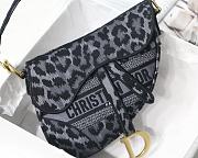Dior Saddle Medium D-Lite Grey Multicolor Mizza Embroidered M0446 Size 25.5x20x6.5cm - 6