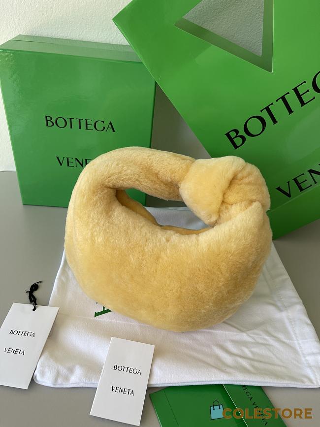 Bottega Veneta Velvet Shearling Bag Teddy In Yellow 680697 Size 27x23x8cm - 1