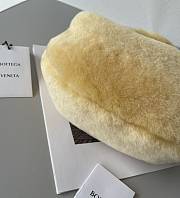 Bottega Veneta Velvet Shearling Bag Teddy In Yellow 680697 Size 27x23x8cm - 5