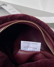 Bottega Veneta Velvet Shearling Bag Teddy In Wine 680697 Size 27x23x8cm - 2