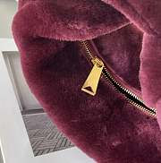 Bottega Veneta Velvet Shearling Bag Teddy In Wine 680697 Size 27x23x8cm - 5