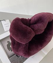 Bottega Veneta Velvet Shearling Bag Teddy In Wine 680697 Size 27x23x8cm - 6