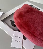 Bottega Veneta Velvet Shearling Bag Teddy In Red 680697 Size 27x23x8cm - 3