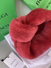 Bottega Veneta Velvet Shearling Bag Teddy In Red 680697 Size 27x23x8cm - 4