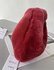 Bottega Veneta Velvet Shearling Bag Teddy In Red 680697 Size 27x23x8cm - 5