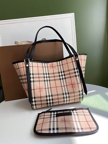 Burberry Haymarket Check Tote 8883B Size 26x27cm