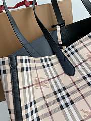Burberry Reversible London Pale Opal Leather Haymarket In Black Check Size 46x35x30cm - 2