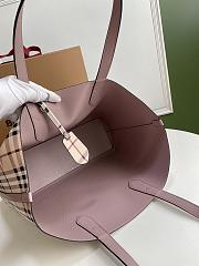 Burberry Reversible London Pale Opal Leather Haymarket In Light Purple Check Size 46x35x30cm - 2