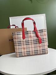 Burberry Reversible London Pale Opal Leather Haymarket In Red Check Size 46x35x30cm - 1