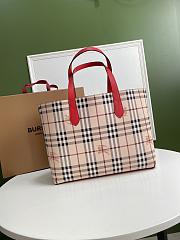 Burberry Reversible London Pale Opal Leather Haymarket In Red Check Size 46x35x30cm - 3