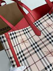 Burberry Reversible London Pale Opal Leather Haymarket In Red Check Size 46x35x30cm - 2