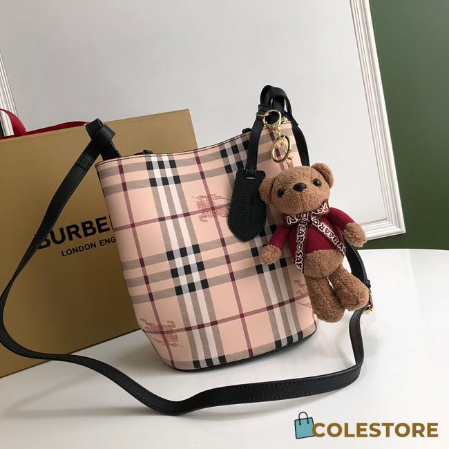 Burberry Hobo Haymarket Size 18.5x15x23.5cm - 1