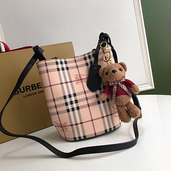 Burberry Hobo Haymarket Size 18.5x15x23.5cm