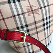 Burberry Hobo Haymarket In Red Size 18.5x15x23.5cm - 3