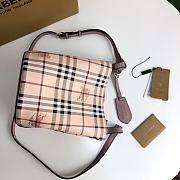Burberry Hobo Haymarket In Light Purple Size 18.5x15x23.5cm - 2
