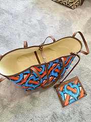 Burberry Mini Monogram Print E-canvas Beach Tote Size 24x30x25cm - 5