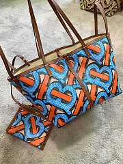 Burberry Mini Monogram Print E-canvas Beach Tote Size 24x30x25cm - 3