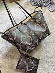 Burberry Mini Monogram Print E-canvas Beach Tote In Black Size 24x30x25cm - 5