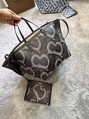 Burberry Mini Monogram Print E-canvas Beach Tote In Black Size 24x30x25cm - 3