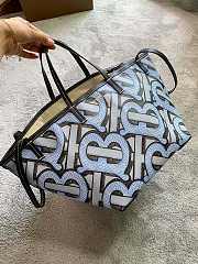 Burberry Mini Monogram Print E-canvas Beach Tote In Black&Blue Size 24x30x25cm - 1