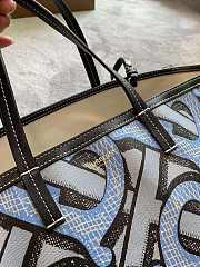 Burberry Mini Monogram Print E-canvas Beach Tote In Black&Blue Size 24x30x25cm - 6