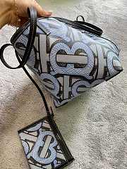 Burberry Mini Monogram Print E-canvas Beach Tote In Black&Blue Size 24x30x25cm - 3