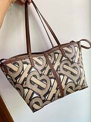 Burberry Mini Monogram Print E-canvas Beach Tote In Brown Size 24x30x25cm - 6