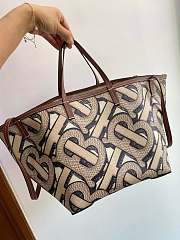 Burberry Mini Monogram Print E-canvas Beach Tote In Brown Size 24x30x25cm - 4