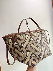 Burberry Mini Monogram Print E-canvas Beach Tote In Brown Size 24x30x25cm - 3