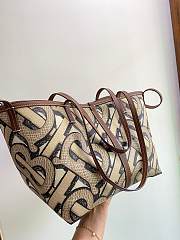 Burberry Mini Monogram Print E-canvas Beach Tote In Brown Size 24x30x25cm - 2