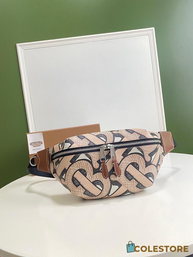Burberry Vintage Print Canvas Belt Bag In Brown Size 31x7.5x16cm - 1