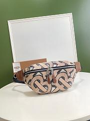 Burberry Vintage Print Canvas Belt Bag In Brown Size 31x7.5x16cm - 1