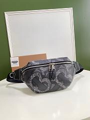 Burberry Vintage Print Canvas Belt Bag In Black Size 31x7.5x16cm - 1