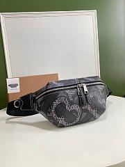 Burberry Vintage Print Canvas Belt Bag In Black Size 31x7.5x16cm - 5