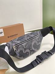 Burberry Vintage Print Canvas Belt Bag In Black Size 31x7.5x16cm - 3