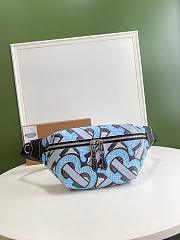Burberry Vintage Print Canvas Belt Bag In Blue Size 31x7.5x16cm - 1