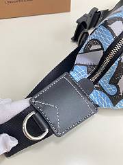 Burberry Vintage Print Canvas Belt Bag In Blue Size 31x7.5x16cm - 4