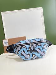 Burberry Vintage Print Canvas Belt Bag In Blue Size 31x7.5x16cm - 2