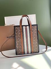 Burberry Portrait Monogram Stripe Small Tote Bag 8024294 Size: 26x11.5x31cm - 1
