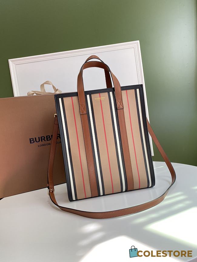 Burberry Icon Stripe Small Tote Bag 8024294 Size: 26x11.5x31cm - 1