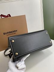 Burberry Mini Leather Two-handle Title Bag In Black&White Size 34x15x25cm - 5