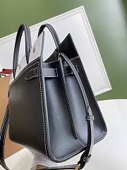 Burberry Mini Leather Two-handle Title Bag In Black&White Size 34x15x25cm - 3